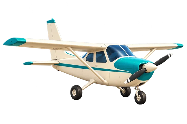 The cream and teal AZ-01 aircraft from Soft Landing